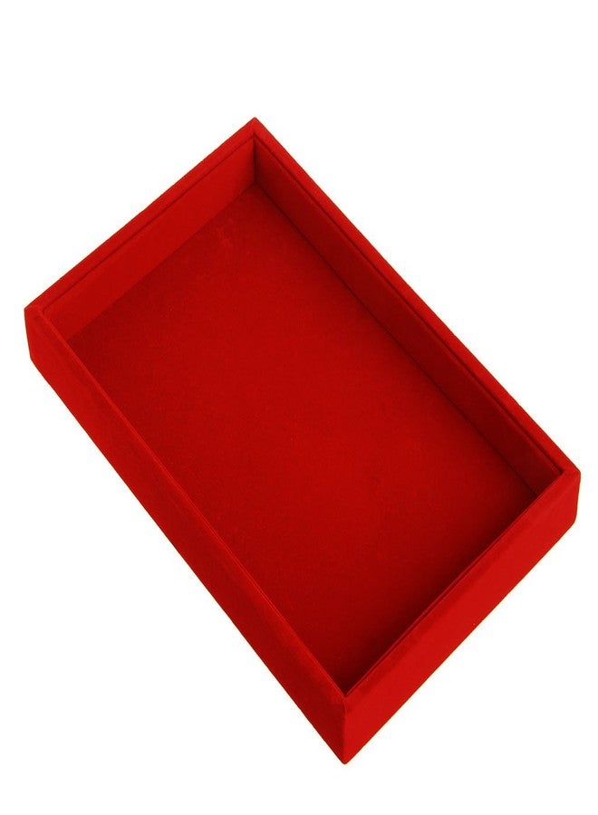 Youngy Stackable Jewelry Trays Inserts Velvet Catch All Jewelry Display Tray Case - Red - Image 1